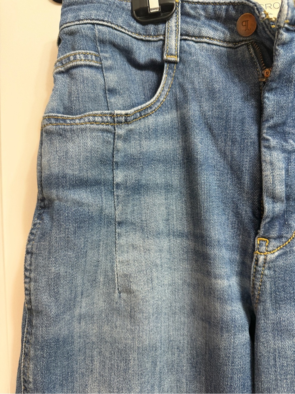 Anthropologie Pilcro Medium Wash Barrel Leg Jeans Size 28 Horseshoe Cropped Chic - Picture 7 of 8